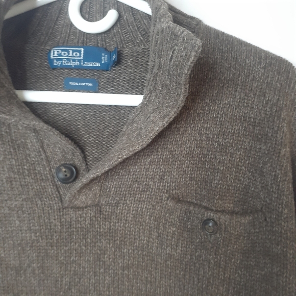 Polo Ralph Lauren Classic Brown Heather 1/4 Button Down Cotton Men's XL - Picture 15 of 16